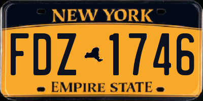 NY license plate FDZ1746