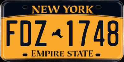 NY license plate FDZ1748