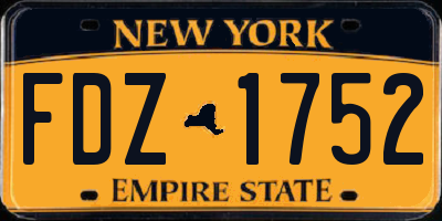 NY license plate FDZ1752