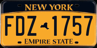 NY license plate FDZ1757