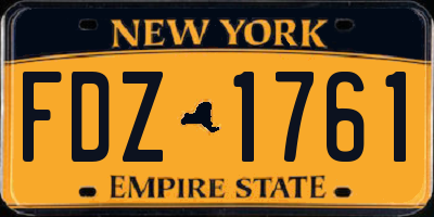 NY license plate FDZ1761