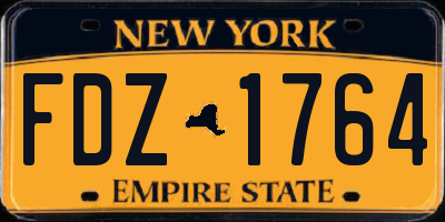 NY license plate FDZ1764