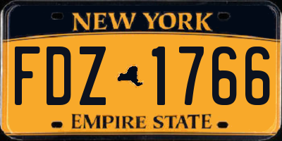 NY license plate FDZ1766