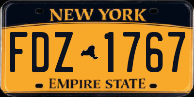 NY license plate FDZ1767