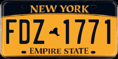 NY license plate FDZ1771