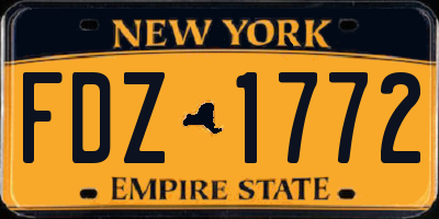 NY license plate FDZ1772