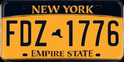 NY license plate FDZ1776