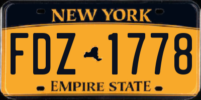 NY license plate FDZ1778