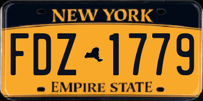 NY license plate FDZ1779