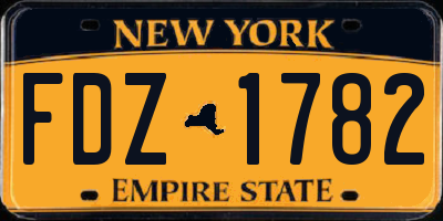 NY license plate FDZ1782