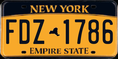 NY license plate FDZ1786
