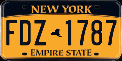 NY license plate FDZ1787