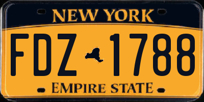 NY license plate FDZ1788