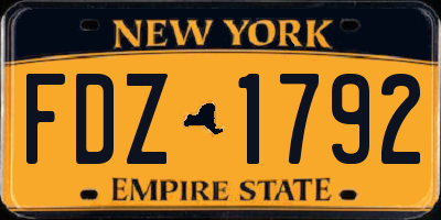 NY license plate FDZ1792