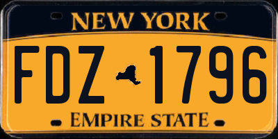 NY license plate FDZ1796
