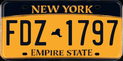 NY license plate FDZ1797