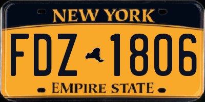 NY license plate FDZ1806