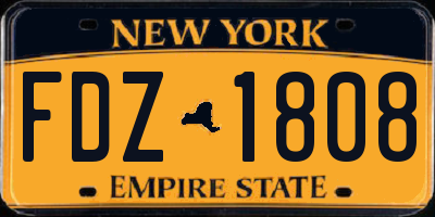 NY license plate FDZ1808
