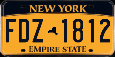 NY license plate FDZ1812