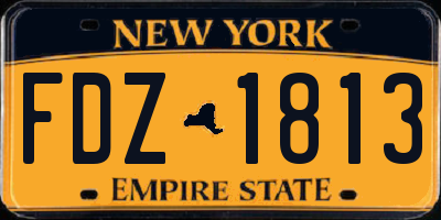 NY license plate FDZ1813
