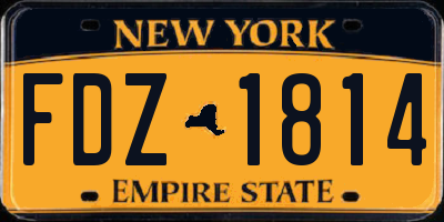 NY license plate FDZ1814