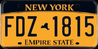 NY license plate FDZ1815