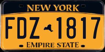 NY license plate FDZ1817