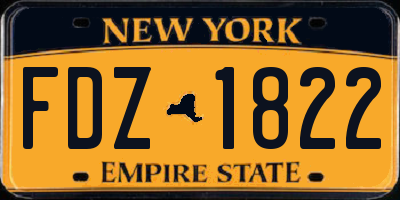 NY license plate FDZ1822