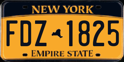 NY license plate FDZ1825