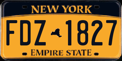 NY license plate FDZ1827