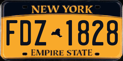 NY license plate FDZ1828