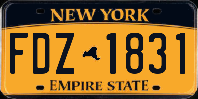 NY license plate FDZ1831
