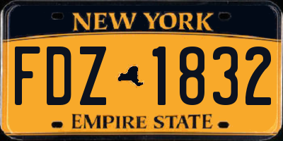 NY license plate FDZ1832