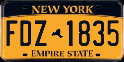 NY license plate FDZ1835