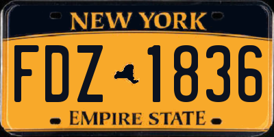 NY license plate FDZ1836