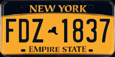 NY license plate FDZ1837