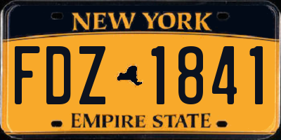 NY license plate FDZ1841