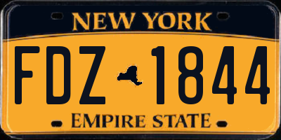 NY license plate FDZ1844