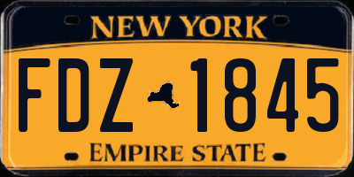 NY license plate FDZ1845