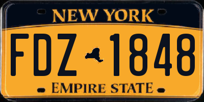 NY license plate FDZ1848