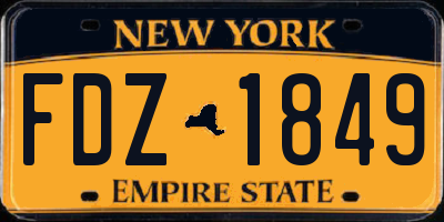 NY license plate FDZ1849