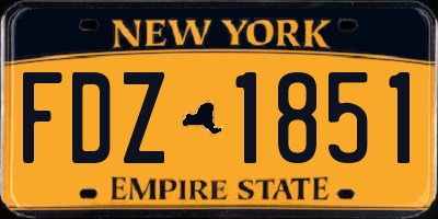 NY license plate FDZ1851