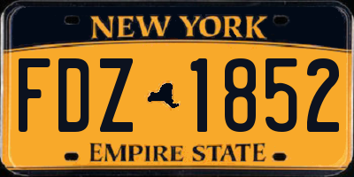 NY license plate FDZ1852