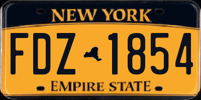 NY license plate FDZ1854
