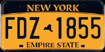 NY license plate FDZ1855