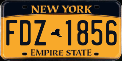 NY license plate FDZ1856