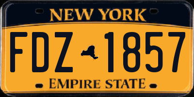 NY license plate FDZ1857