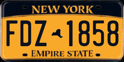 NY license plate FDZ1858