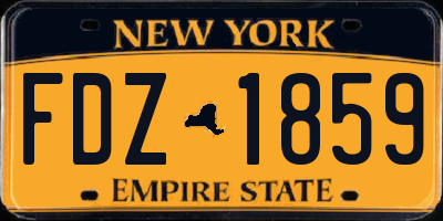 NY license plate FDZ1859
