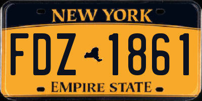 NY license plate FDZ1861